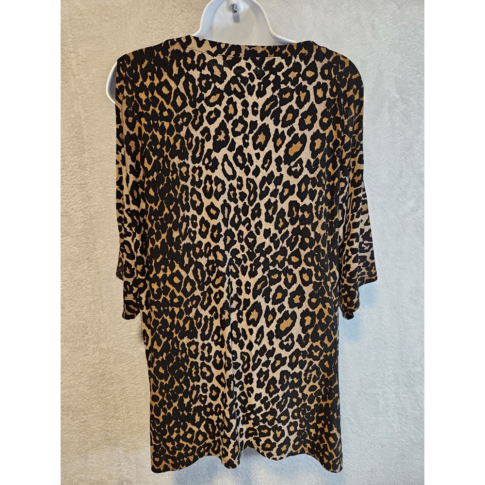 Rachel Roy Womens Top 2X Cheetah Animal Print Dolman Split Sleeve EUC - Picture 8 of 14